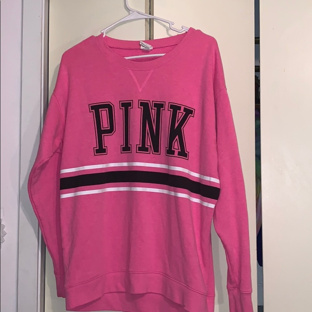 PINK crew neck pink sweatshirt